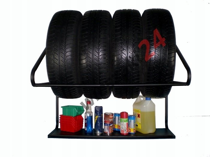 Vešiak s poličkou na príslušenstvo M4P Max pre štyri pneumatiky do 225 mm, nosnosť 150 kg