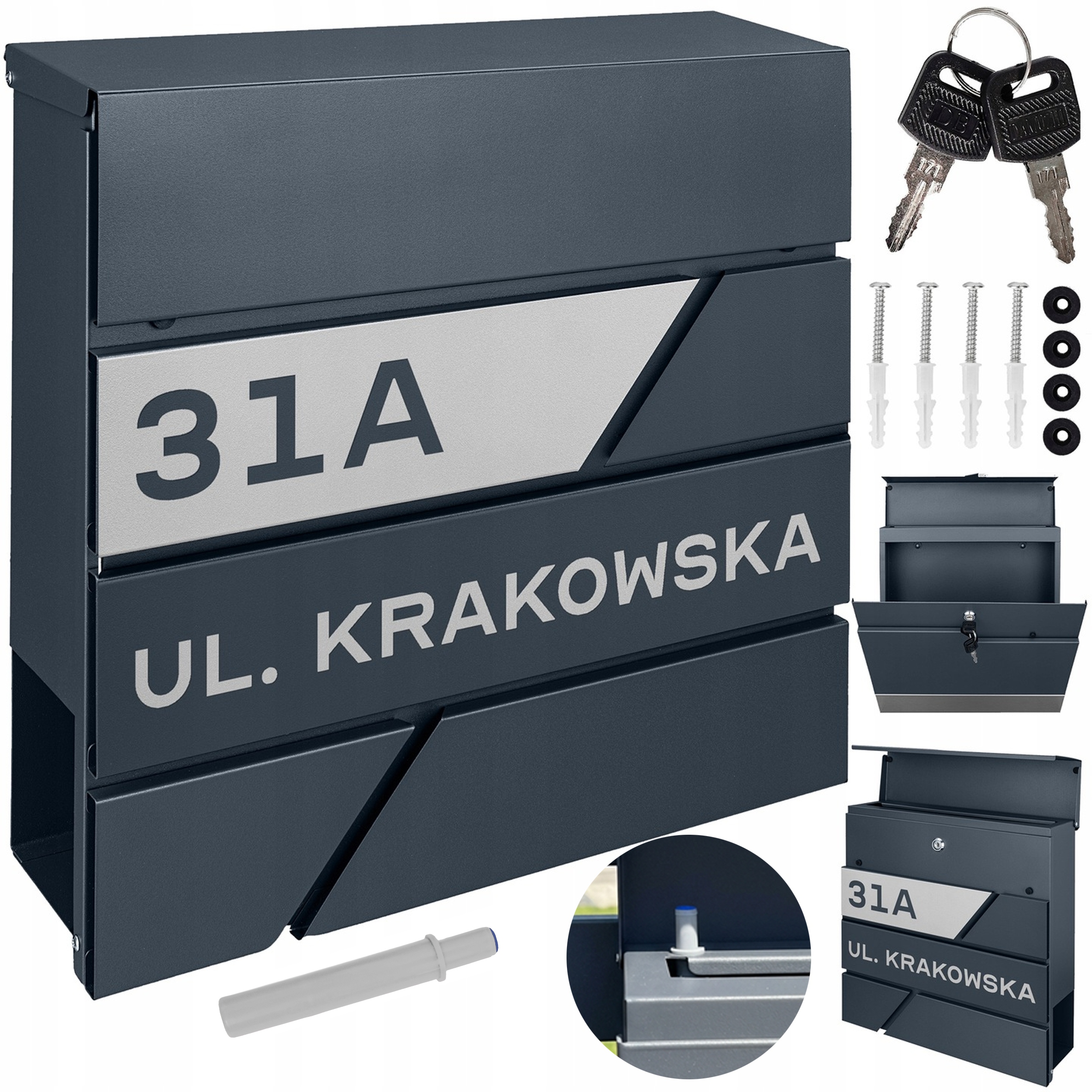 Antracitová Poštovní Schránka Na Dopisy Vzor Nápis Tichý Domeček