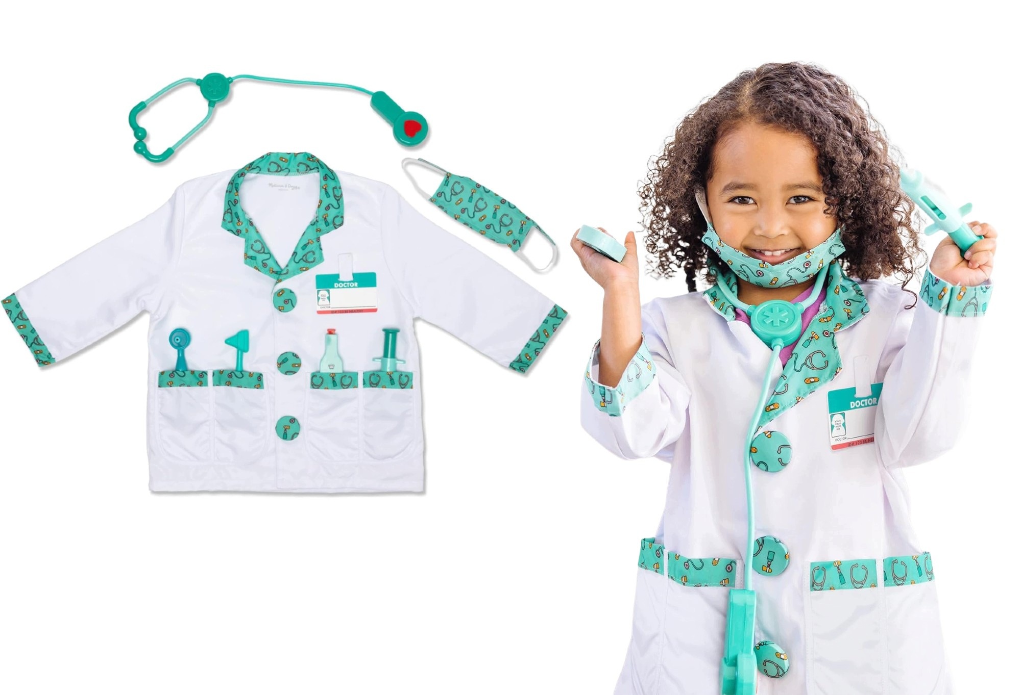 Strój Lekarza Dla Dzieci Zestaw Kostiumowy I Akcesoria 8 El. Melissa & Doug