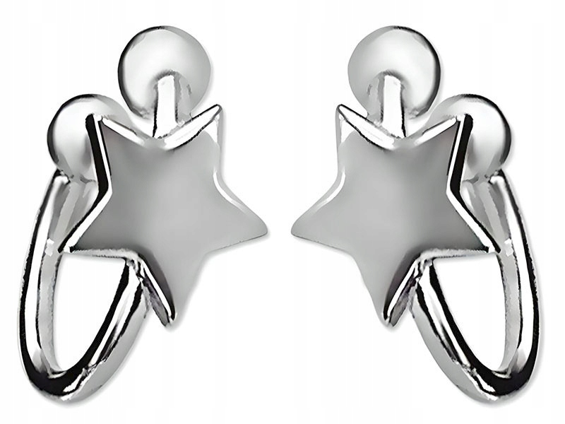 Stříbrné náušnice 925, náušníky, kuličky s hladkými hvězdami, dárek