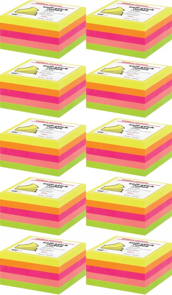 

Bloczek Samoprzylepny 76 x 76mm Karteczki 400k x10