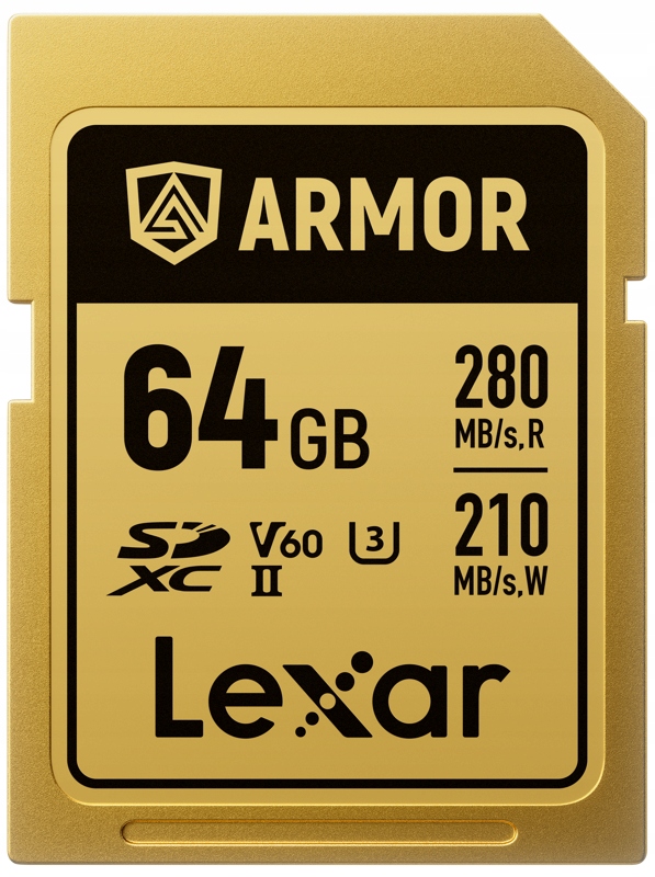 Zesílená paměťová karta Lexar Sdxc Armor Gold 64GB (R280/W210)