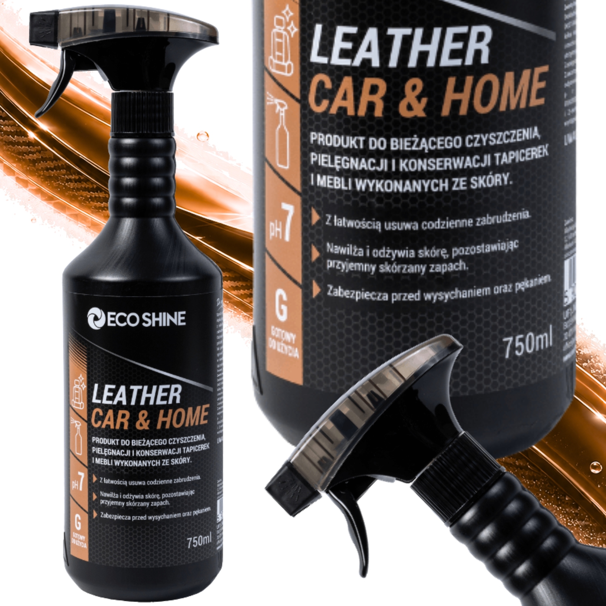 Eco Shine Leather Car&home 750ml Środek do Czyszczenia i Pielęgnacji Skóry