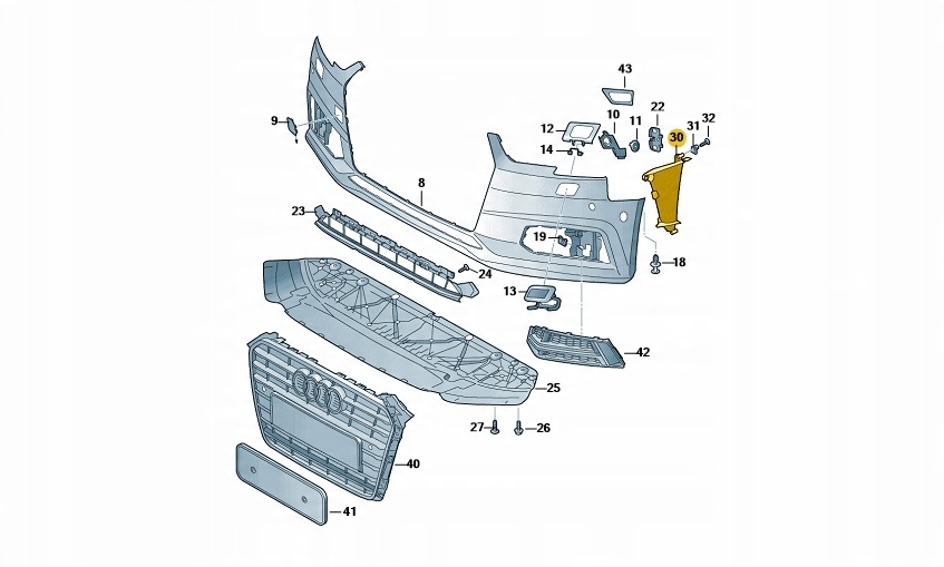 

Kierownica Powietrza Audi A4 B9 Prwa 8W0121764A
