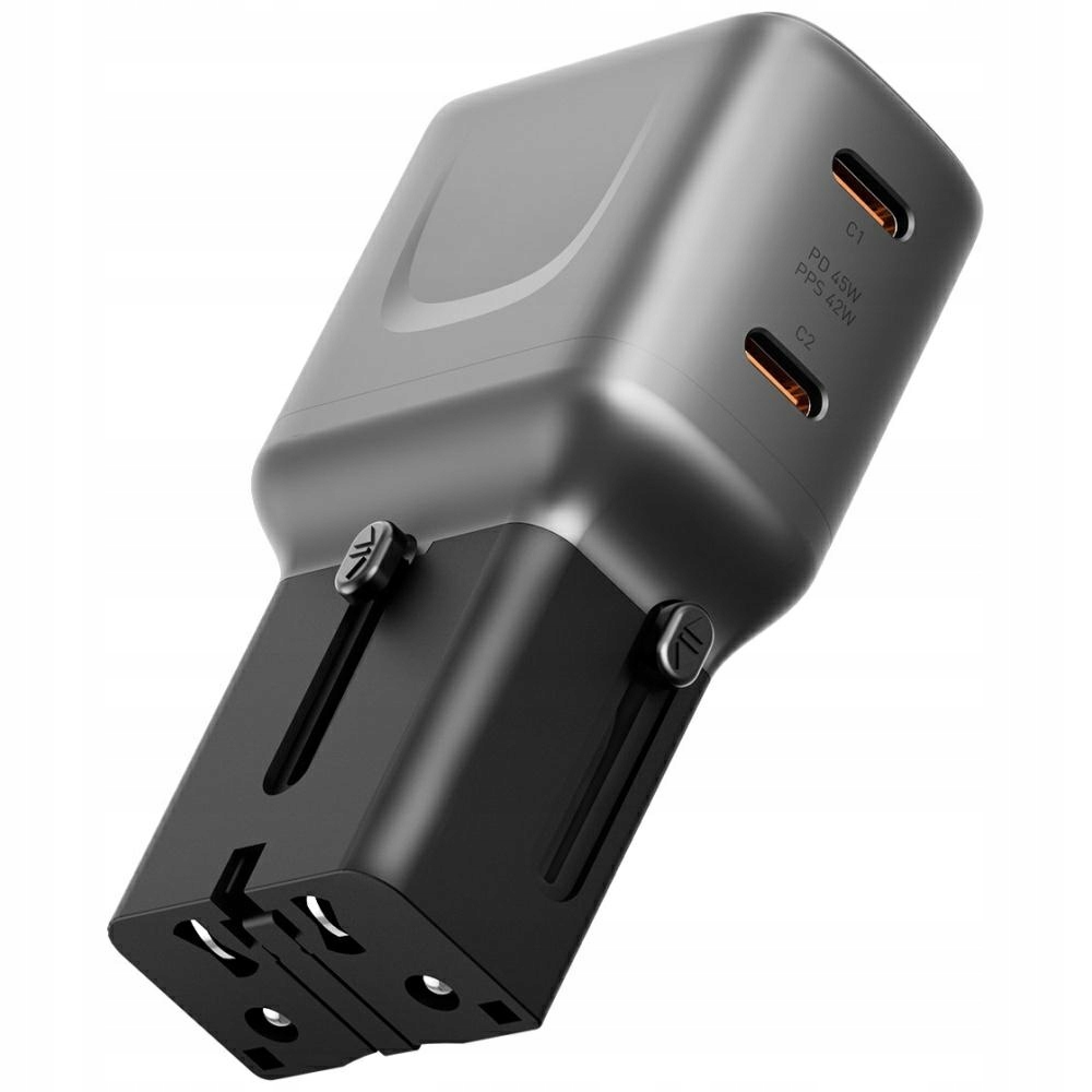 Síťová nabíječka Energea TravelGo Adapter 45 2xUSB-C 45W grafitově-c