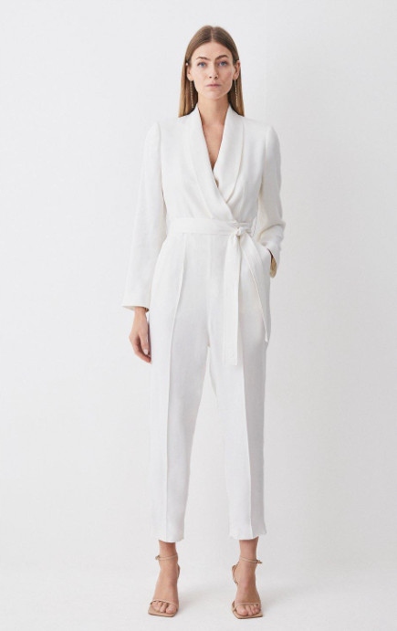 Bílá Elegantní Kombinéza S Páskem Karen Millen