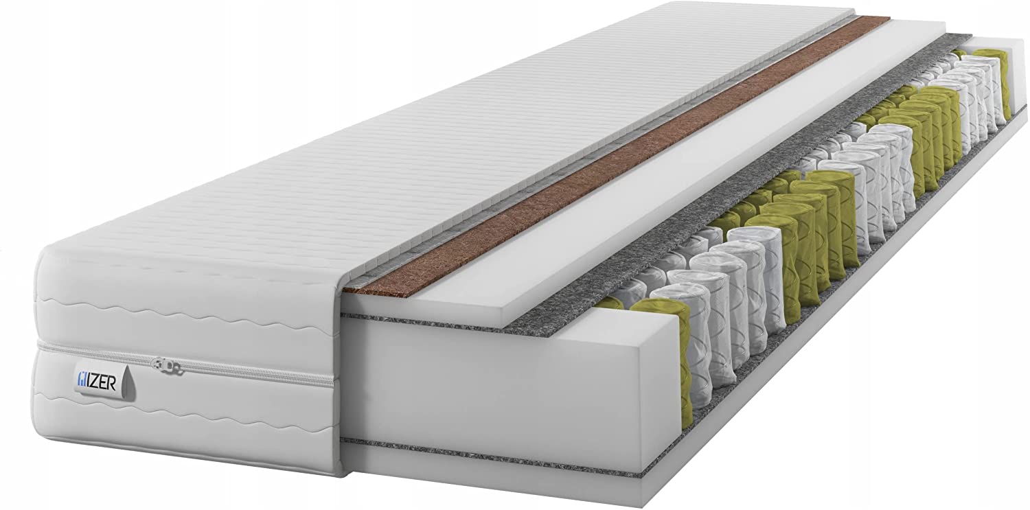 Matrace 120x200 taštičková s kokosem střední/tvrdá H3 H4 7 zón