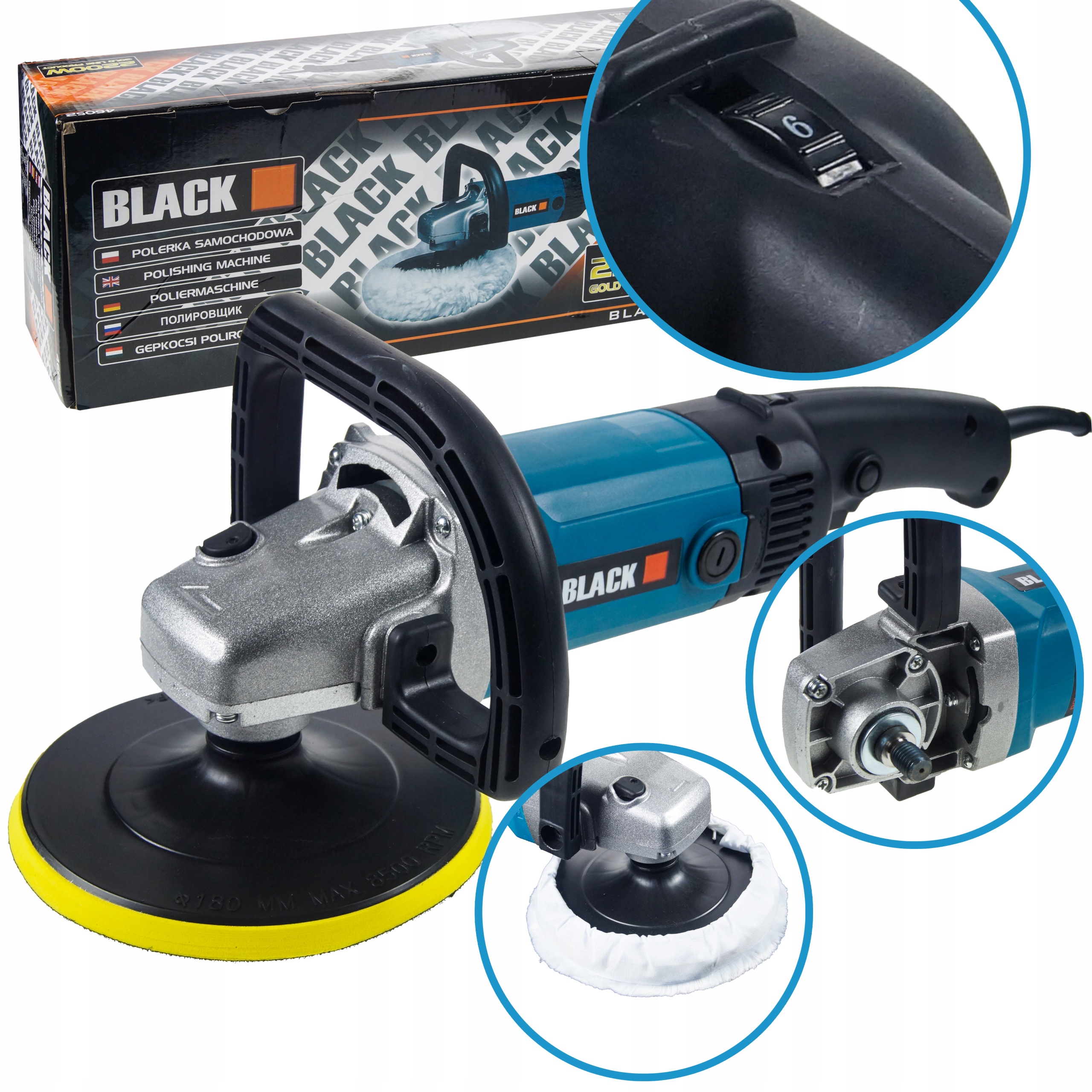 NIEZAWODNA MOCNA POLERKA SAMOCHODOWA SZLIFIERKA 2200W