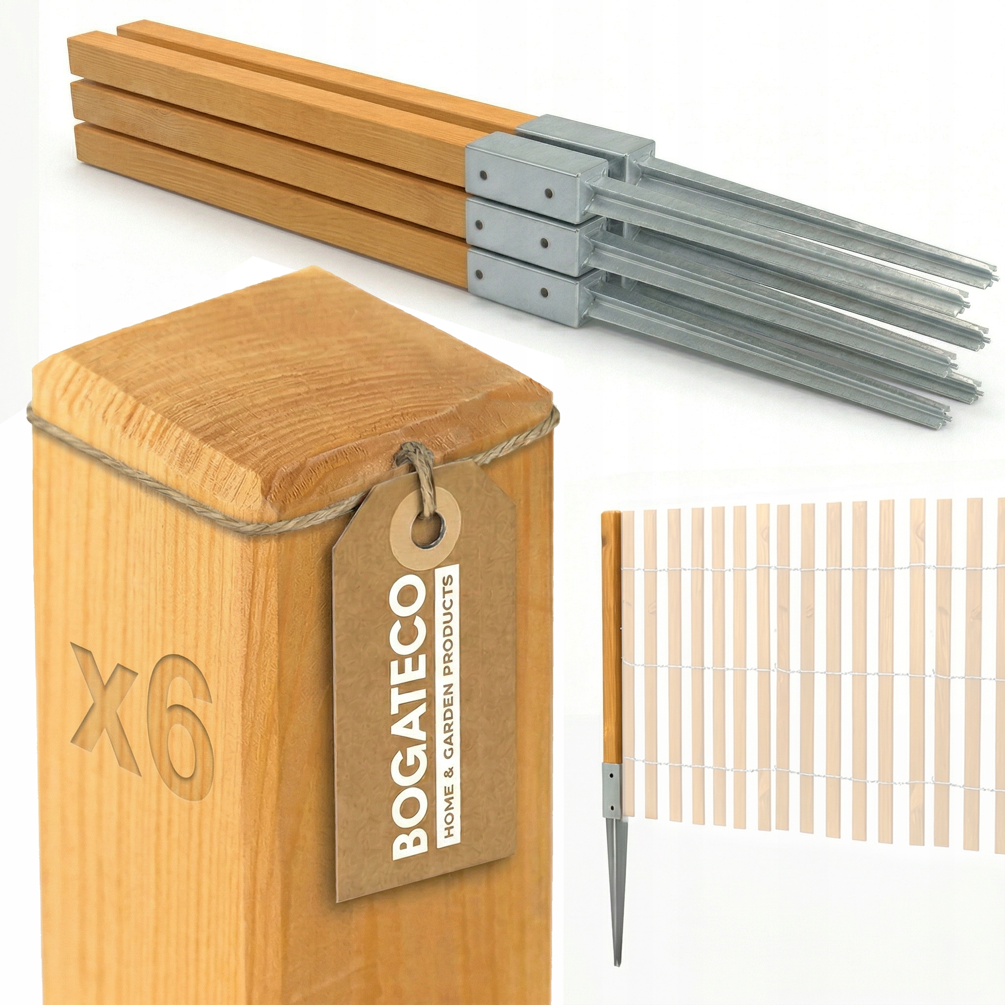 Dřevěné Sloupky Plotové Kůly 6 Kusů 120 CM Sloupek Na Kotvě