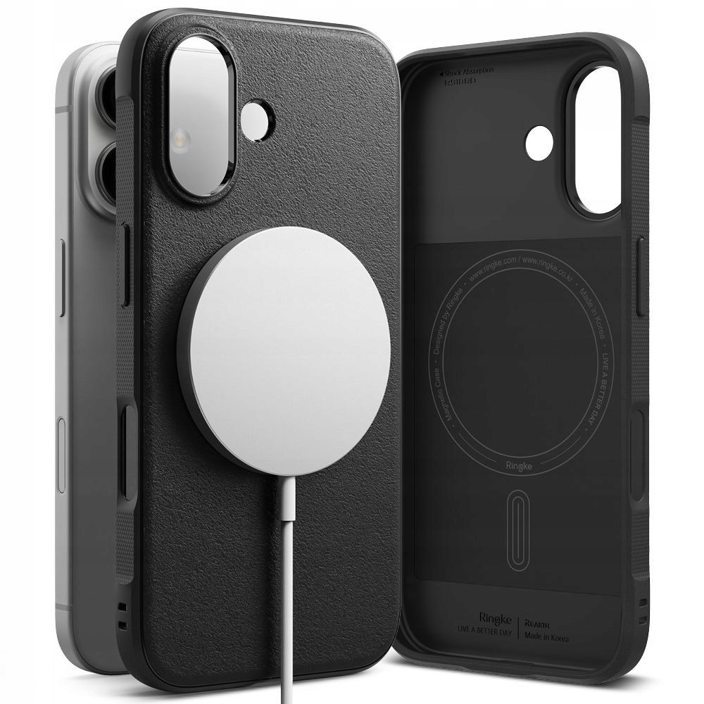 Etui Do Iphone 16 Ringke Onyx Magnetic Magsafe Czarne Case Plecki Futerał