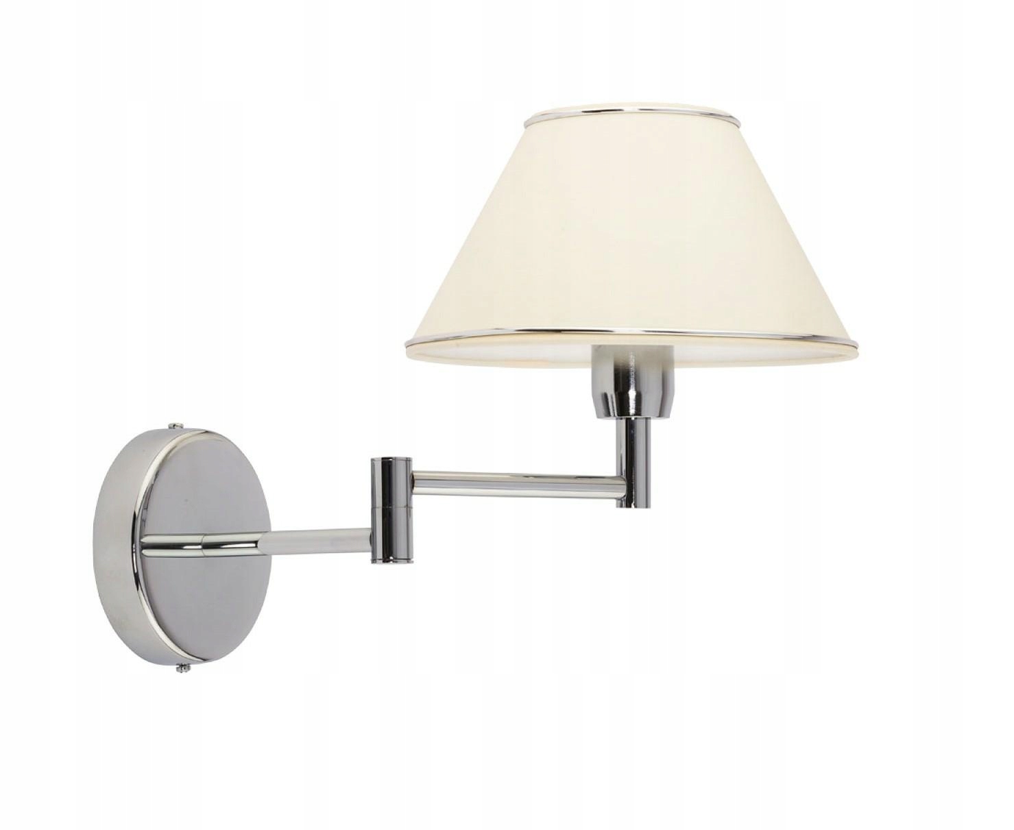 Regulovateľná nástenná lampa Begamo strieborná Ecru Abažur 1xE27 Nástenná lampa Pokoj Dom