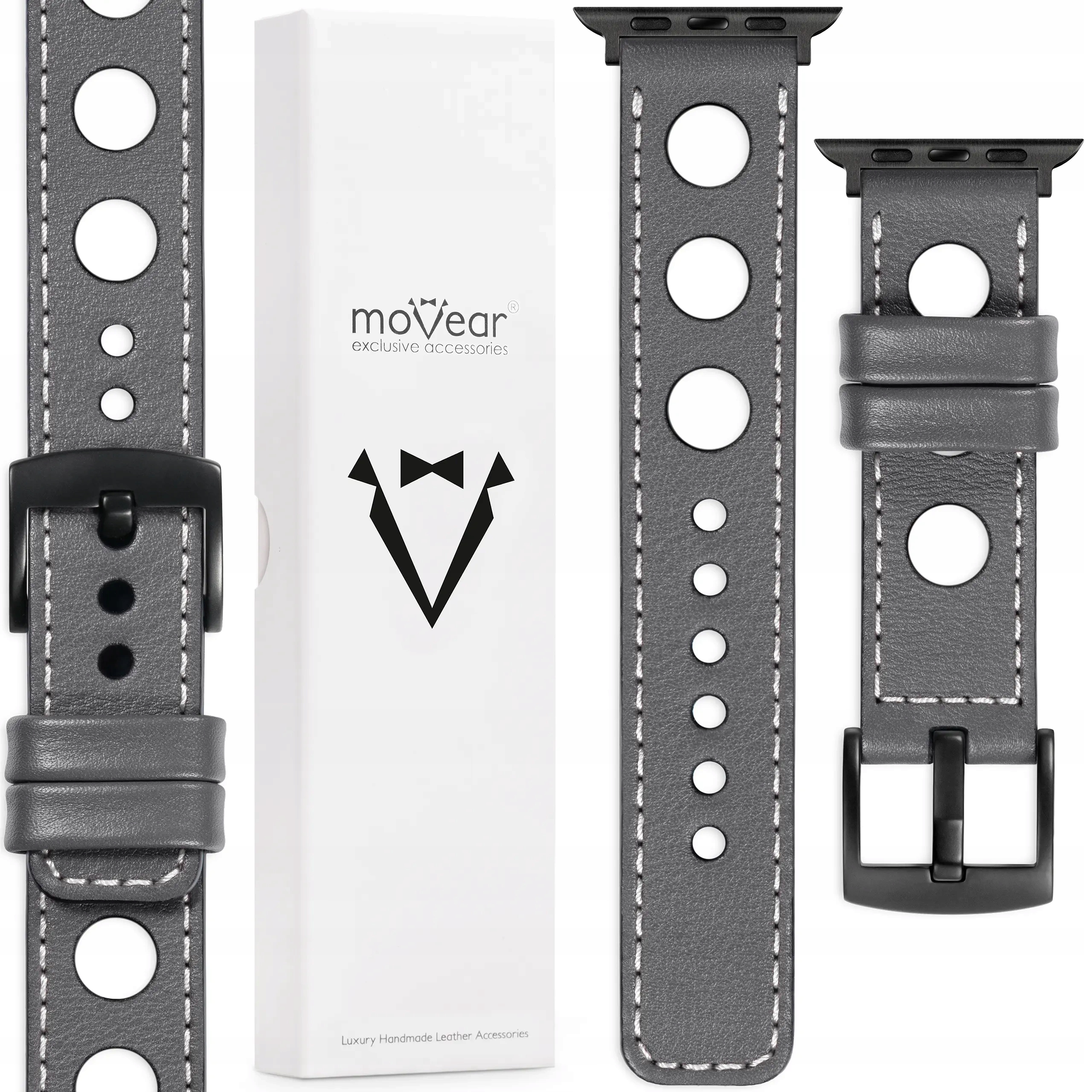 Kožený řemínek pro Apple Watch 49/46-44 mm Stylový Premium Movear