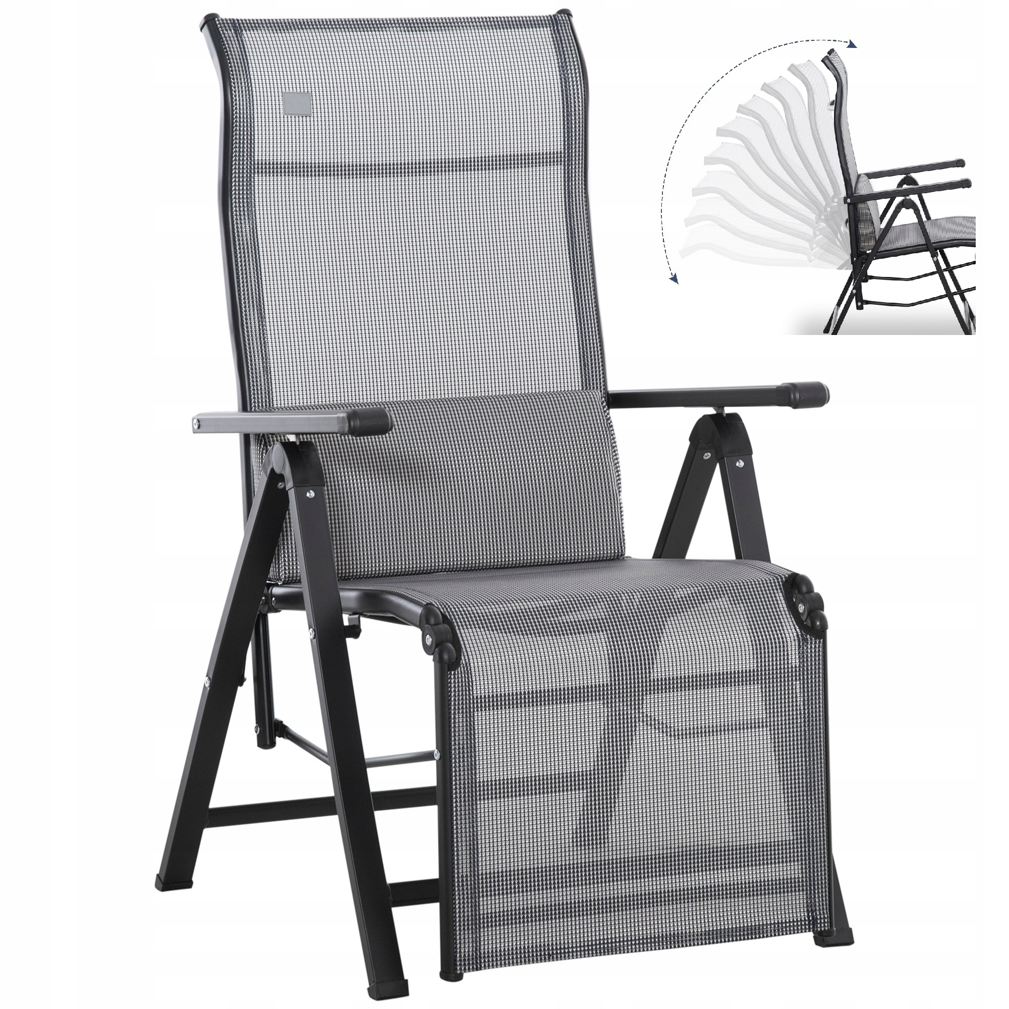 Fotel Krzesło Ogrodowe Premium, Leżak , Turystyczny Profilowany Z Poduszką