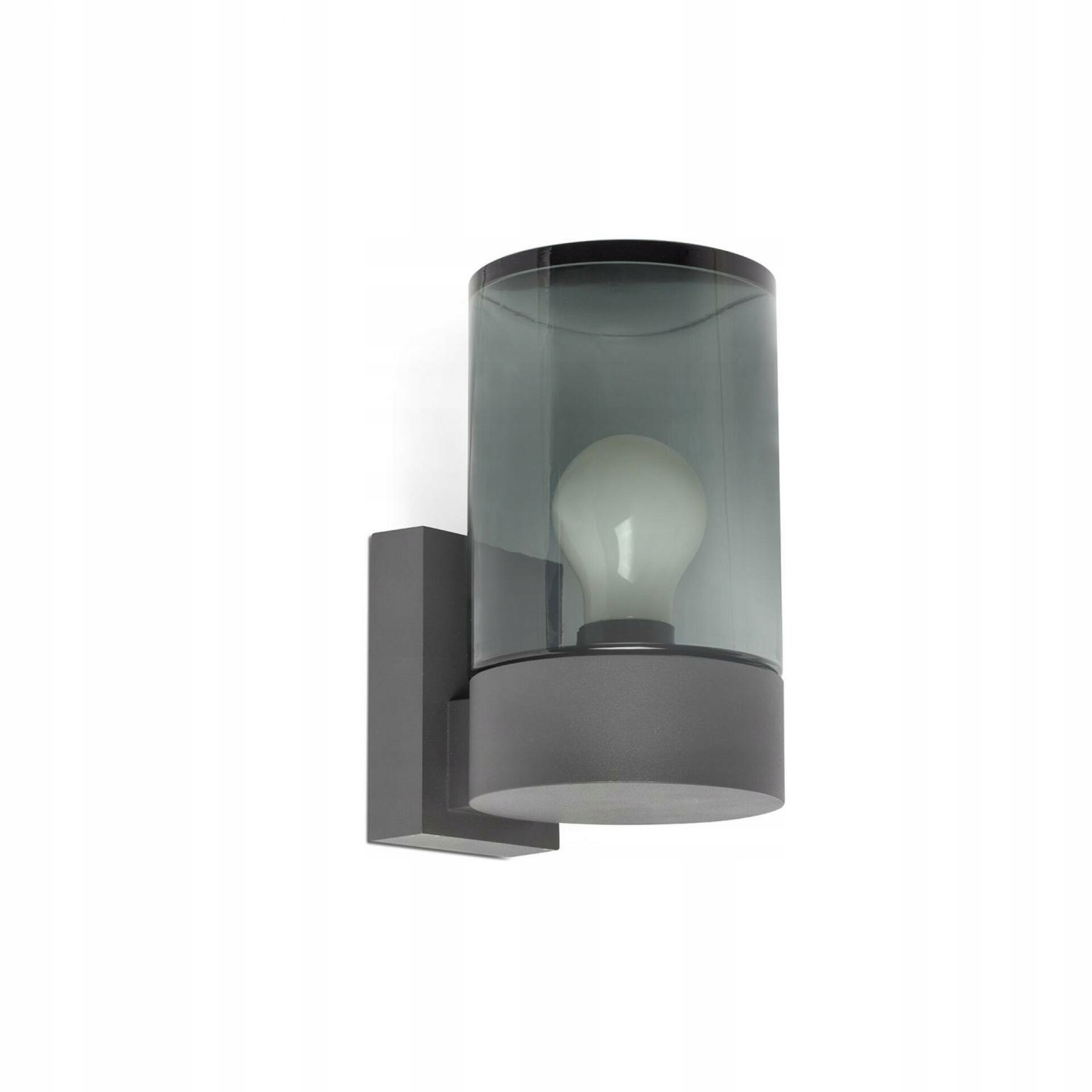 Faro Kila nástenná lampa, IP65, E27, tmavo šedá, dymové sklo, exteriér