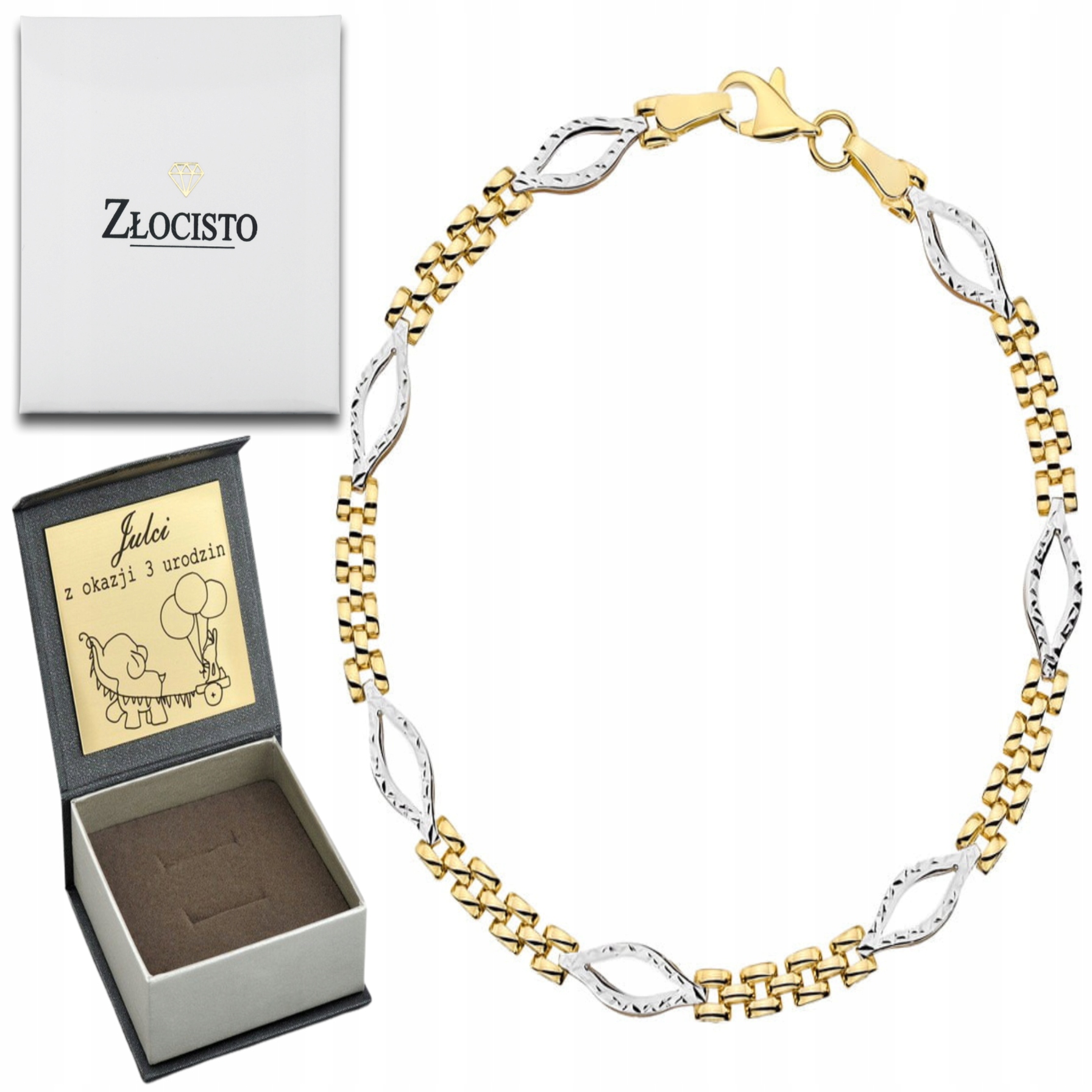 Zlatý Náramek S Diamantovými Lístky 585