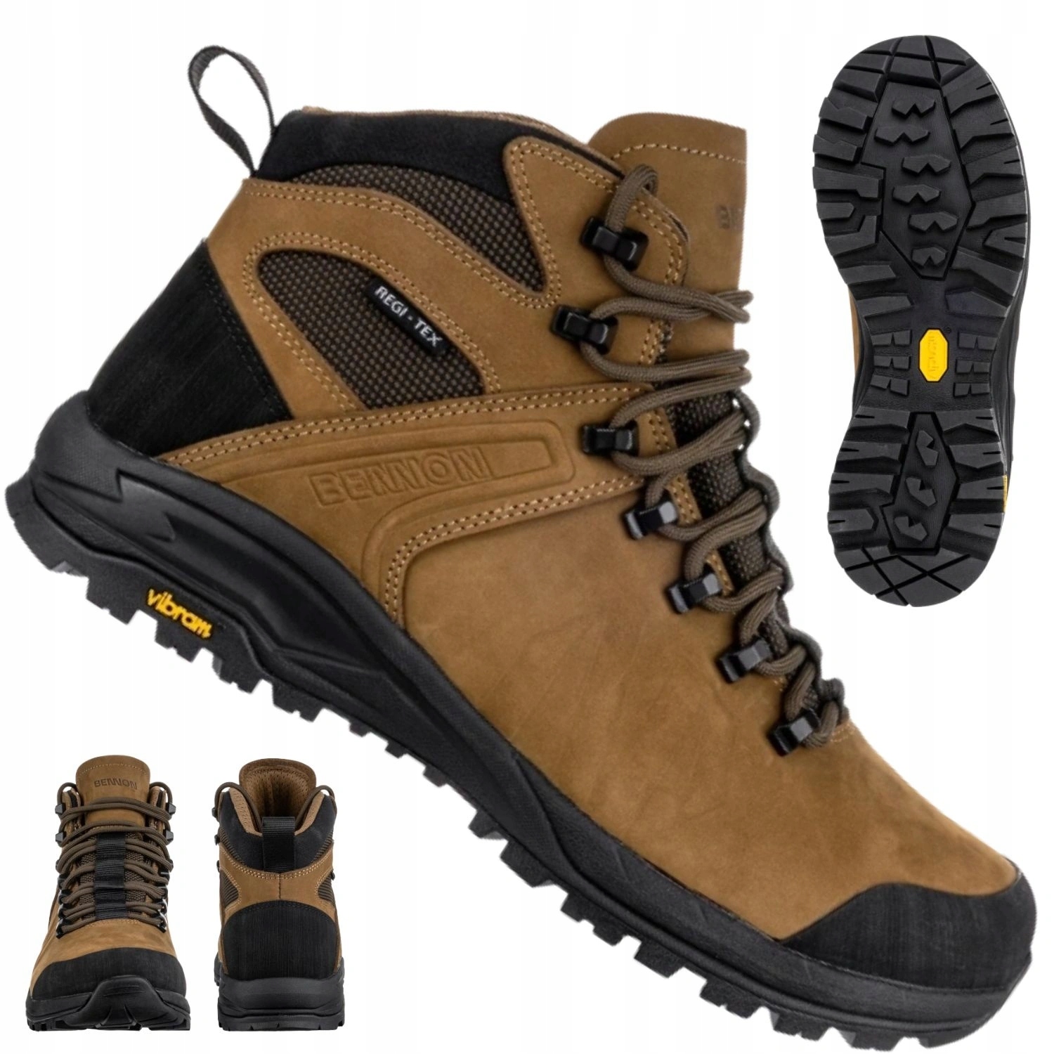 Turistické voděodolné turistické boty Vibram Bennon Terenno 2.0 Mid 43