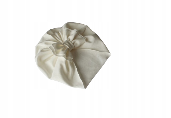 

Czapka turban ecru kokarda Lekki 44-46 chrzest