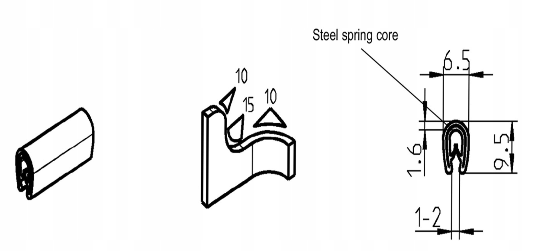 USZCZELKA KRAWĘDZIOWA UNIWERSALNA ZBROJONA SAMOZACISKOWA 1-2 mm PVC 1m Marka Euro-Box