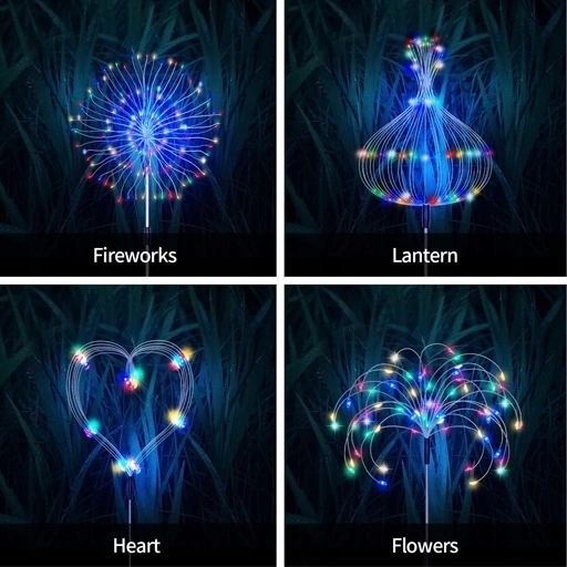 4x KOLOROWA LAMPA SOLARNA OGRODOWA 120 LED DMUCHAWIEC SOLAR LAMPKI SOLARNE Marka bez marki