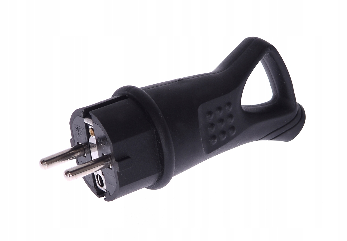 

Wtyczka Gumowa 16A 230V IP44 z uchwytem czarna