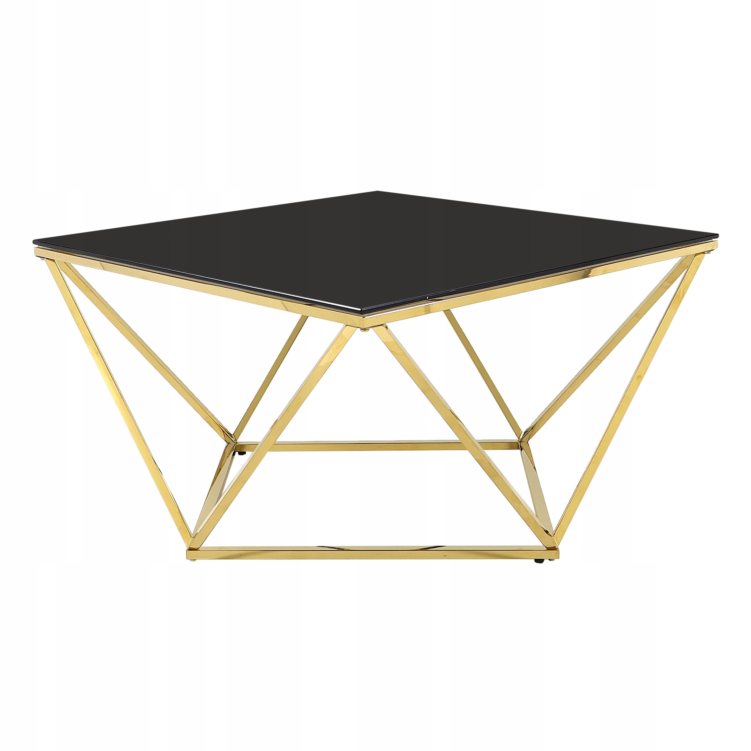

Złoty stół stolik diament Java chrom+szkło 80x80cm