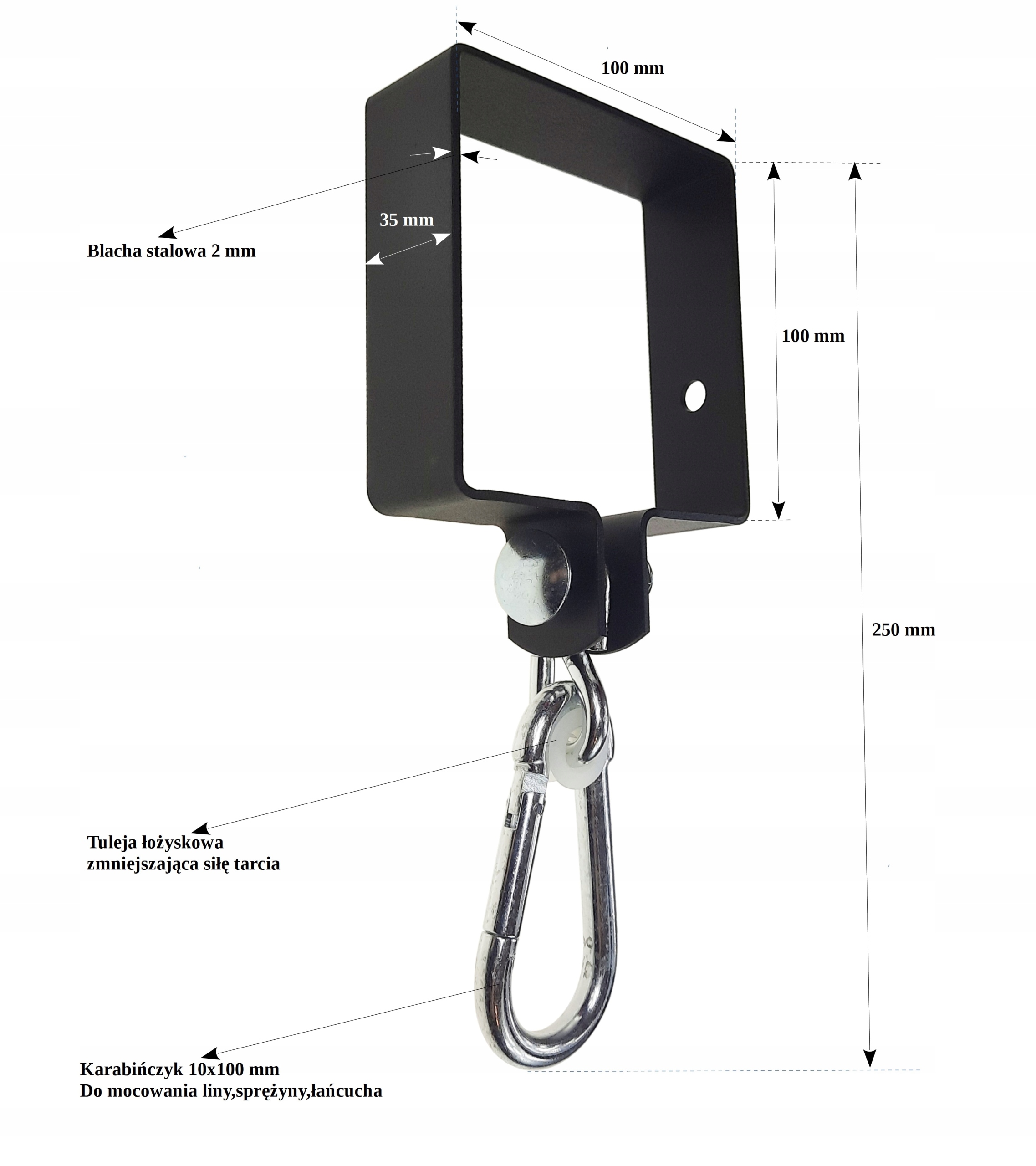 Mocowanie do huśtawki obejma hak huśtawkowy 100x100 niebieska Rodzaj mocowanie