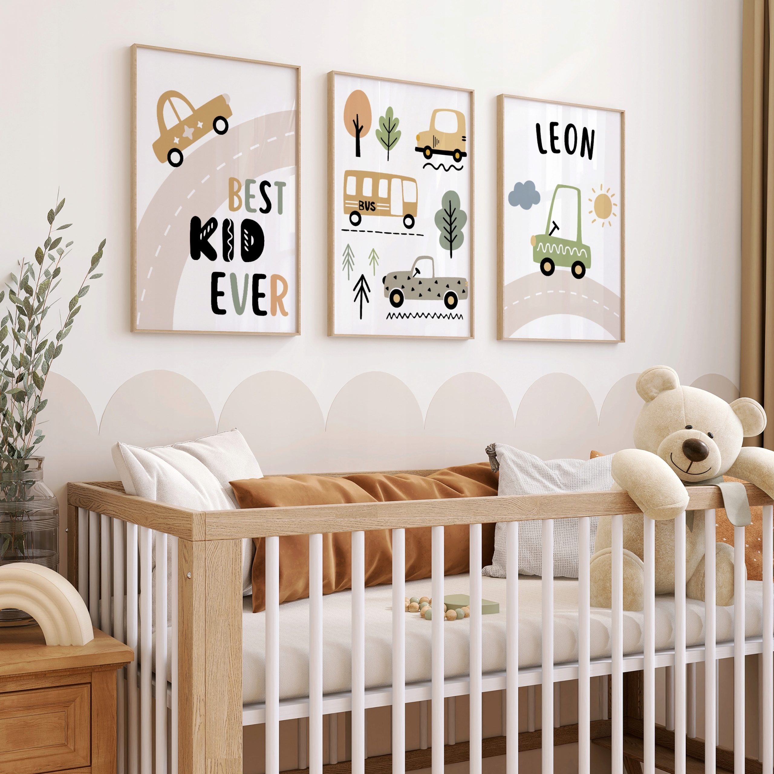 OBRAZKI DO POKOJU CHŁOPCA PLAKATY Z SAMOCHODAMI DLA DZIECI IMIĘ DZIECKA A3 Bohater / Bajka Inny