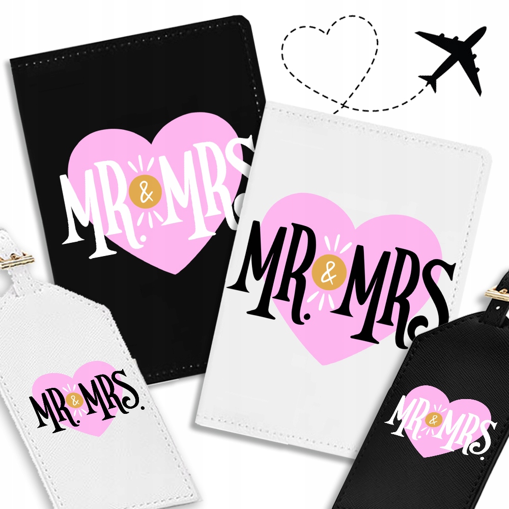 Sada Pouzdro na cestovní pas pro manželství Mrs Mr