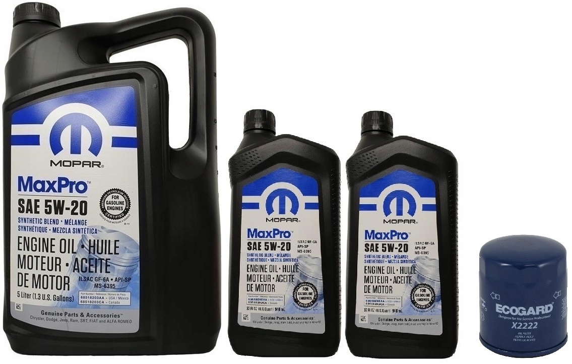 MOPAR 5W20 7L ms-6395 + FILTR JEEP RAM CHRYSLER