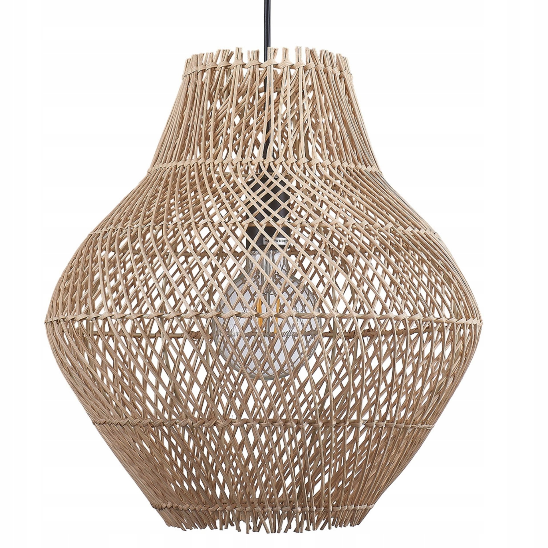 Závěsné Stropní Svítidlo Rattan Pletená Boho Přírodní béžová