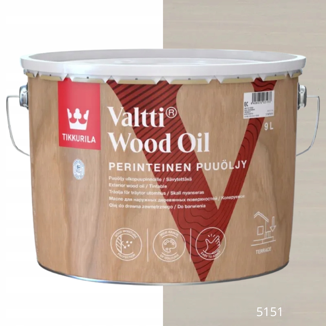 Tikkurila Valtti Wood Oil Olej Na Dřevo 9 L Barva 5151