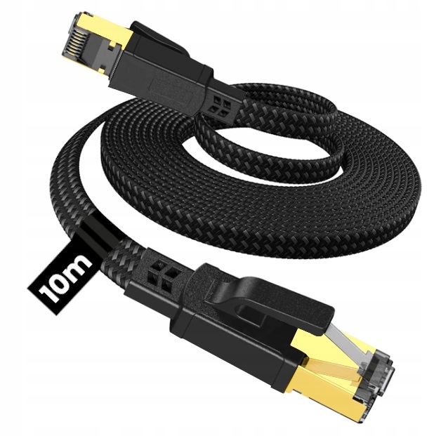 MOCNY KABEL SIECIOWY INTERNETOWY LAN ETHERNET 40GBS RJ45 KAT.8 10M