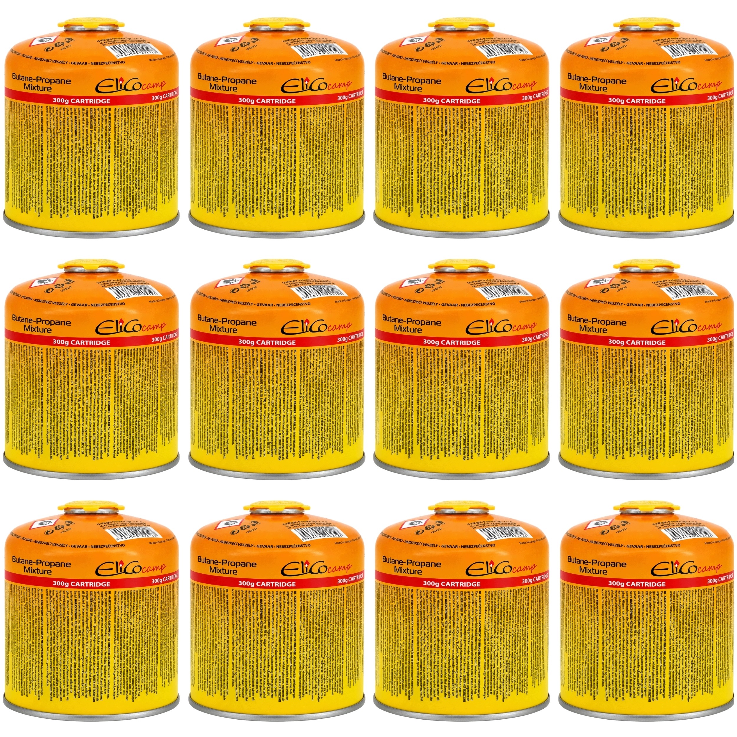 Plyn Do Turistického Vařiče – Kartuše 12 ks, náplň 300 g 500 ml