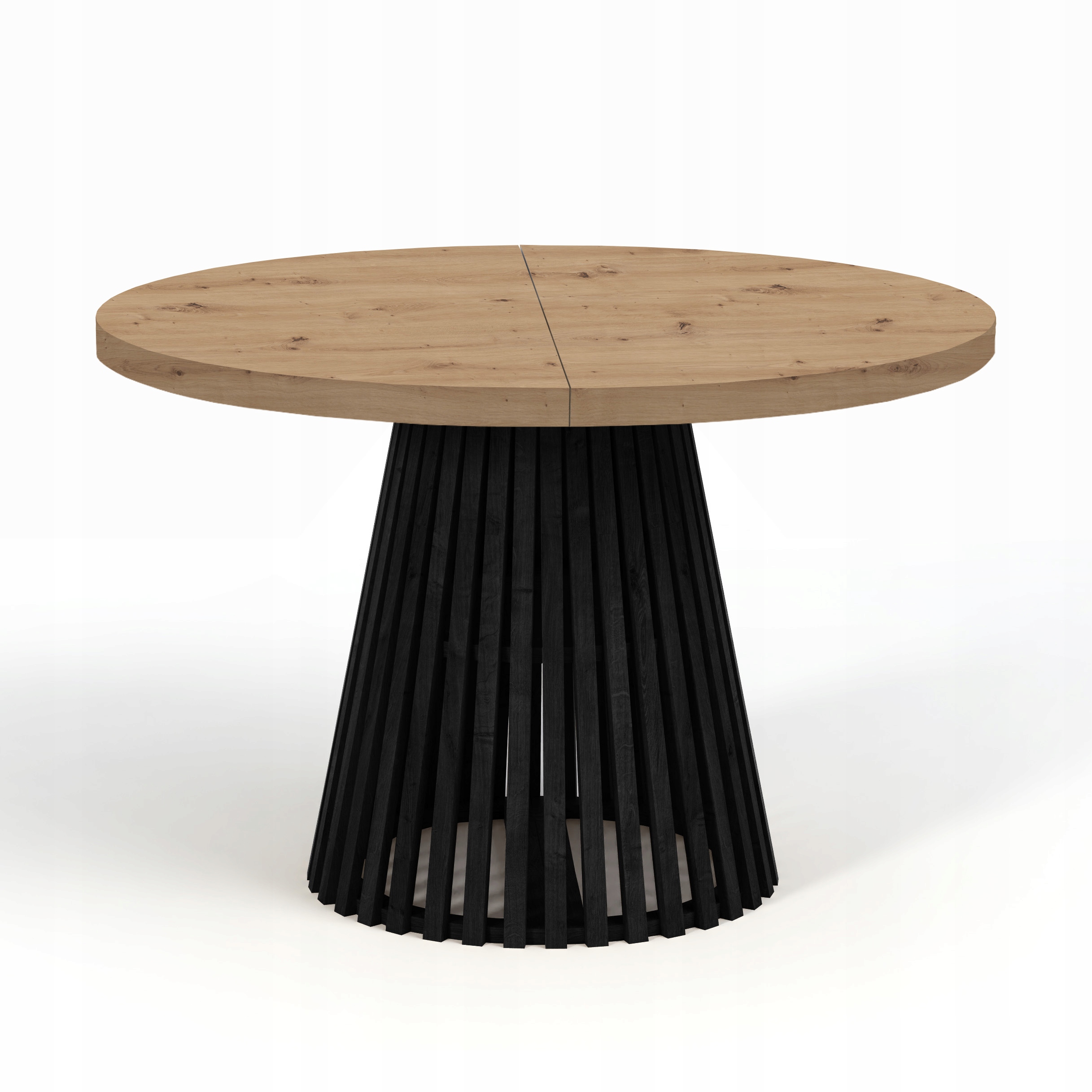 Stół okrągły DOVER 100/200 LAMELE rozkładany loft Głębokość mebla 100 cm