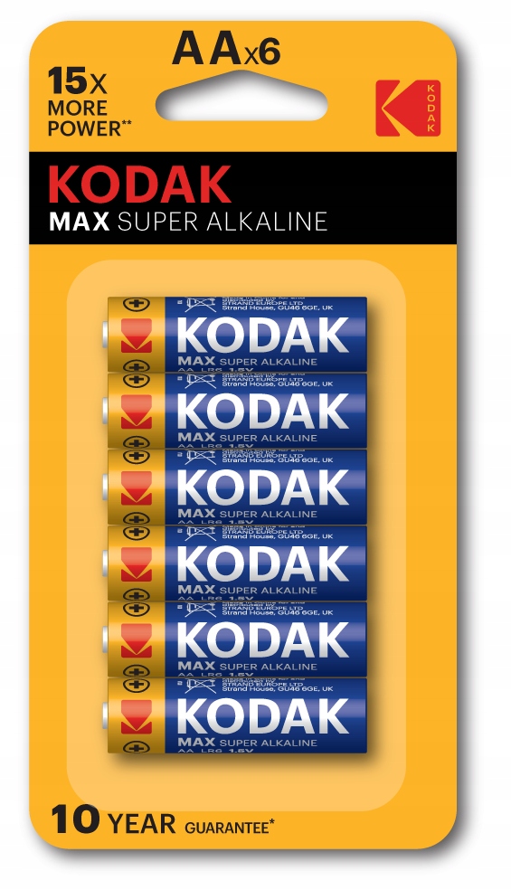 

Baterie Alkaliczne 6X Kodak Max Aa LR6 blister