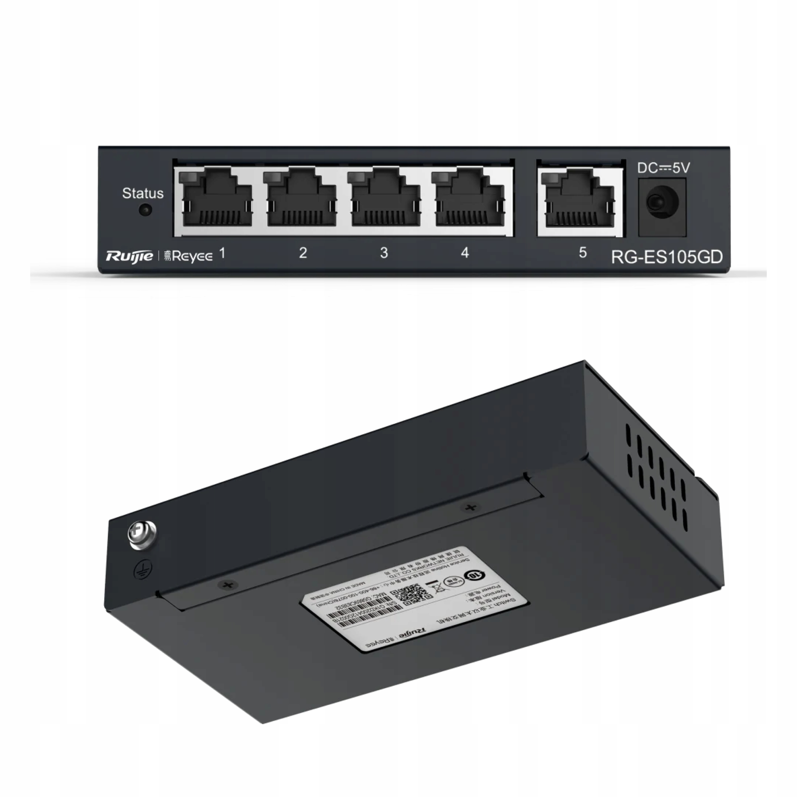 Switch Reyee RG-ES105GD, 5-PORTOVÝ, Desktop, Gigabit Ethernet