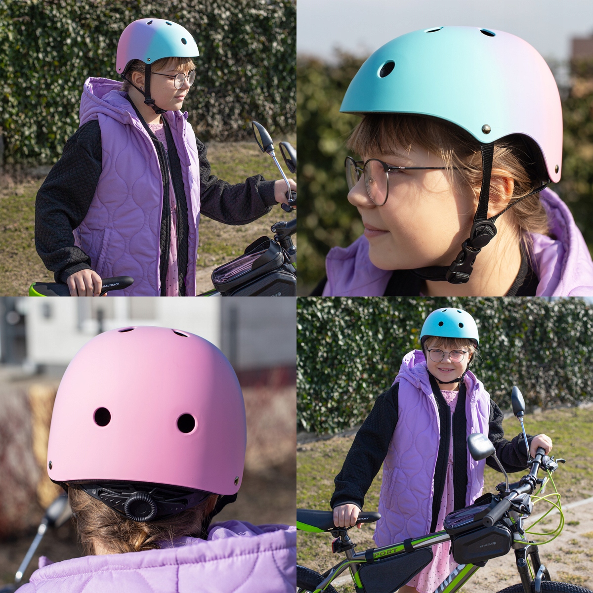 Kask rowerowy regulowany ochronny na rolki hulajnogę deskorolkę dla dzieci