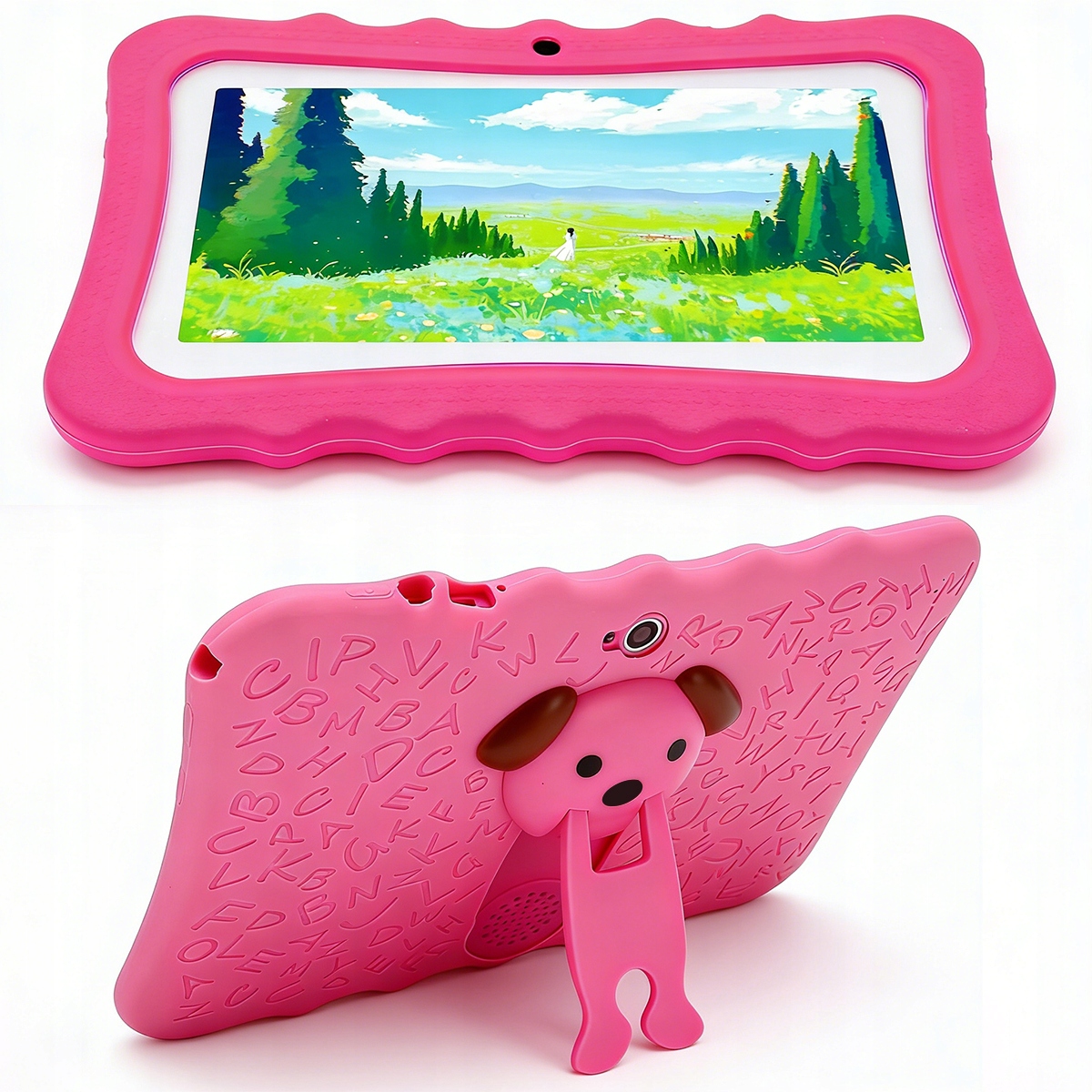 Tablet Dla Dzieci 7' Edukacyjny Gry Zabawki Zestaw Android różowy