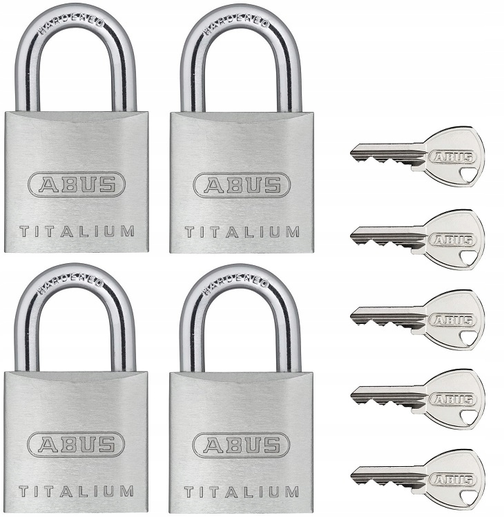 

4 Kłódki Abus Titalium System 1 Klucza 727 40