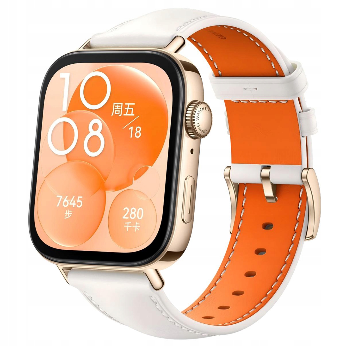 Smart hodinky Huawei Watch Fit 3 Classic Biele s koženým remienkom