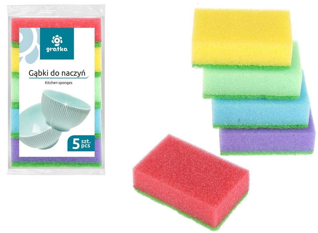 

Gąbka Zmywak Do Naczyń Gratka 5SZT