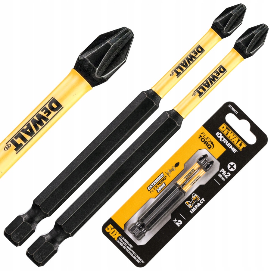 

Bity udarowe PH2 89mm 2szt extreme Dewalt DT70567T