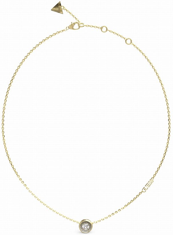 Náhrdelník Guess Unique Solitaire Kolečko Nerezová ocel pozlacený, nastavitelný