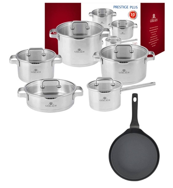 Gerlach Prestige Plus Garnki 10 El Z Indukcja Patelnia Naleśnikowa 26 CM