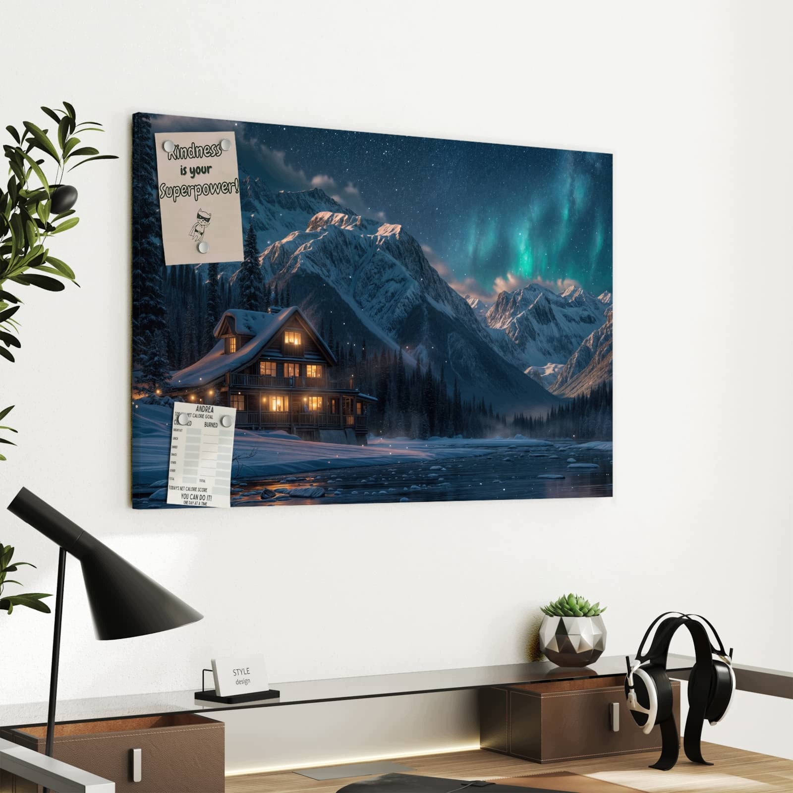 Magnetická tabule Gurska chata Zima 60 × 40 cm