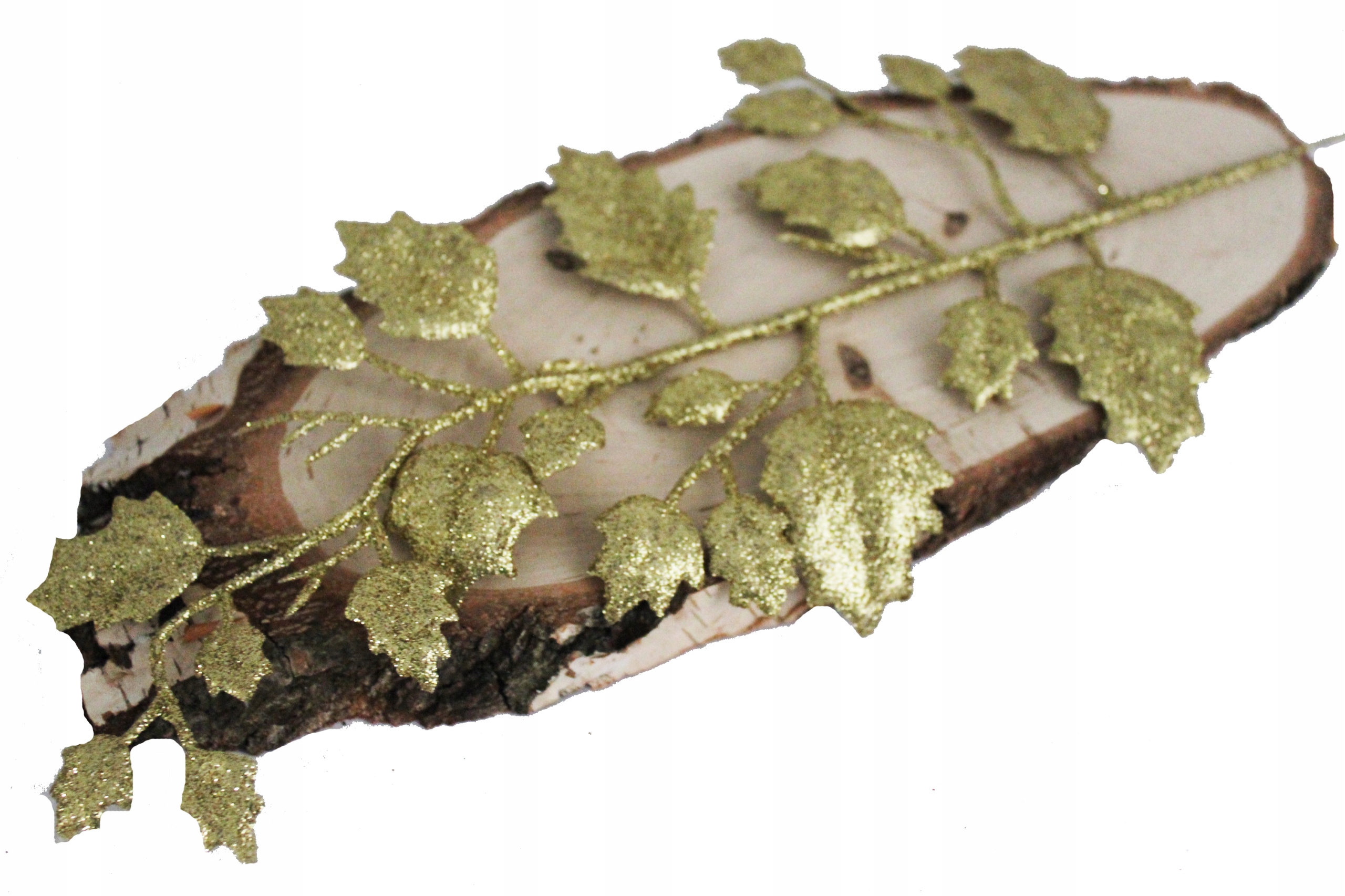 

Gałązka Brokatowa Listki Złote 44cm