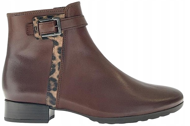Gabor Hnědé Kotníkové Boty Z Přírodní Kůže S Ozdobným Visacím Zámkem 37,5 T7D