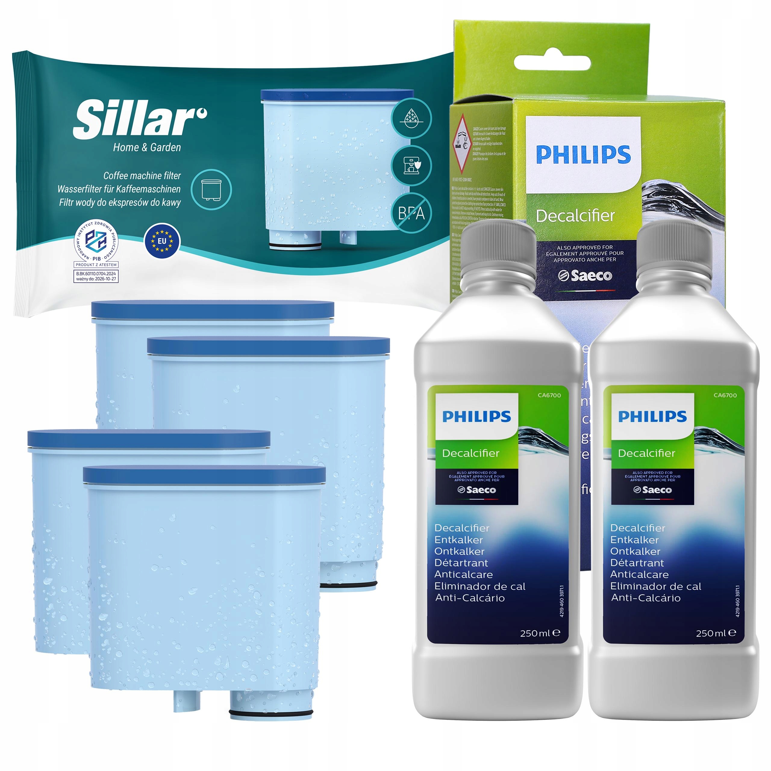 4x filtr wody do ekspresu Philips Saeco odkamieniacz do ekspresu Philips