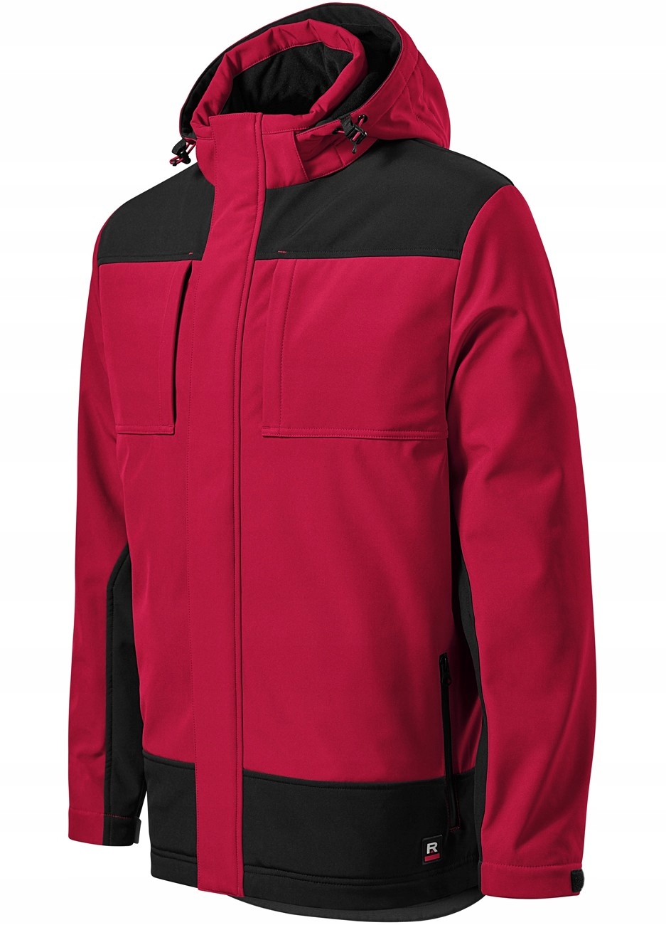 Pánská softshellová bunda Malfini s kapucí Vertex W55 červená černá vel L