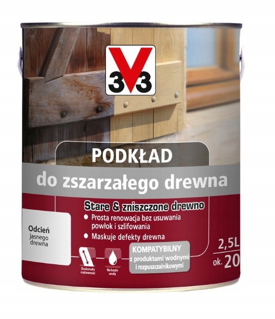 V33 Podkład Do Zszarzałego Drewna Odszarzacz 2.5L